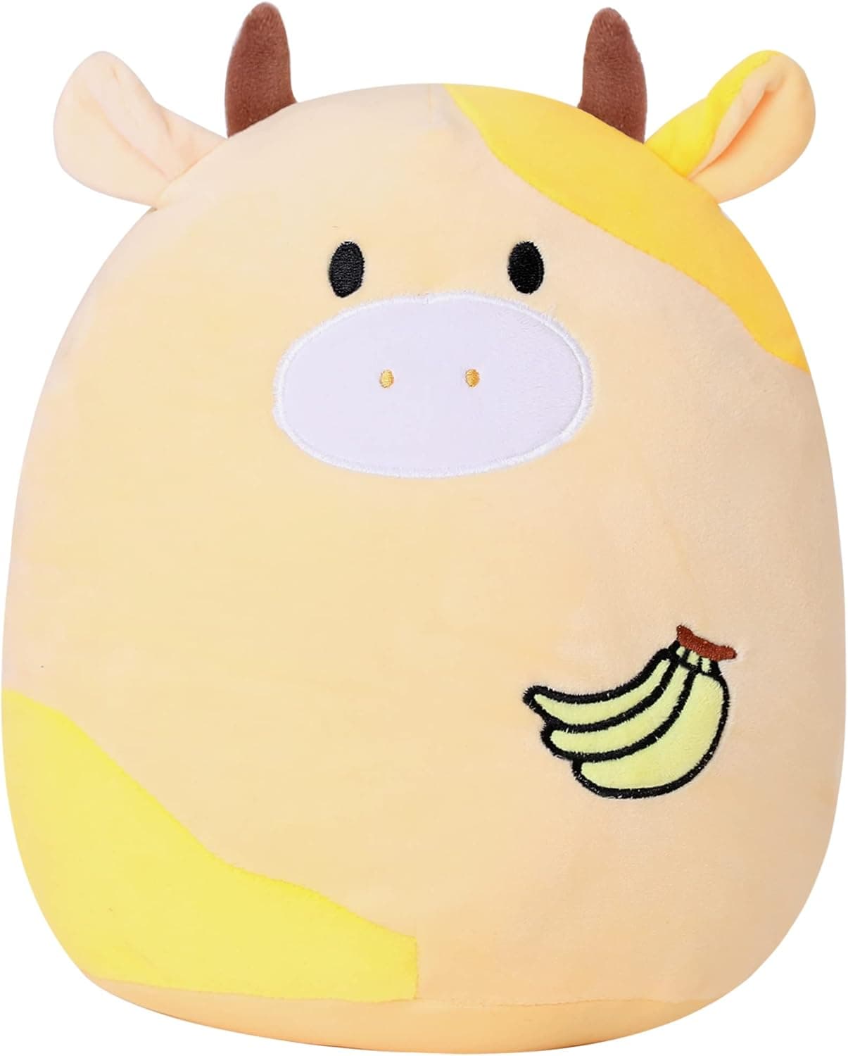 SQEQE Cow Plush Toy Cute Cow Stuffed Animals Soft Pillow Plushies Kawaii Cow Plushie Avocado Plush for Girls Boys Kids Decor(Yellow, 8 inch)