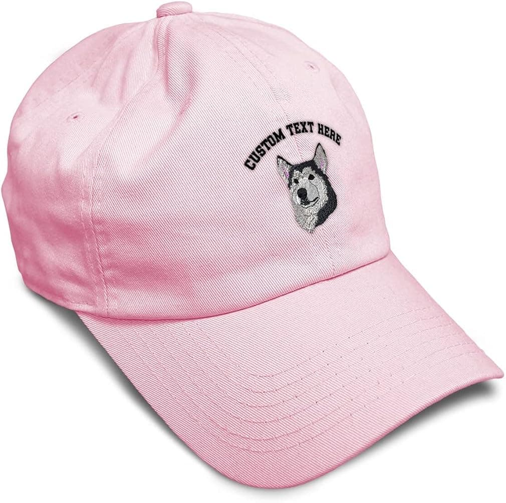 Soft Baseball Cap Siberian Husky Head A Embroidery Dogs Head Cotton Fish Dad Hats for Men & Women