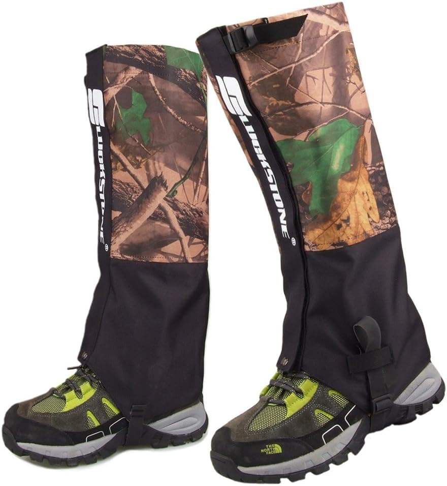 EForCrazy Outdoor Men's Waterproof Breathable Unisex Double Sealed Snake Gaiter Hiking Mountain Leg Protection Bug Out Camouflage Gaiters