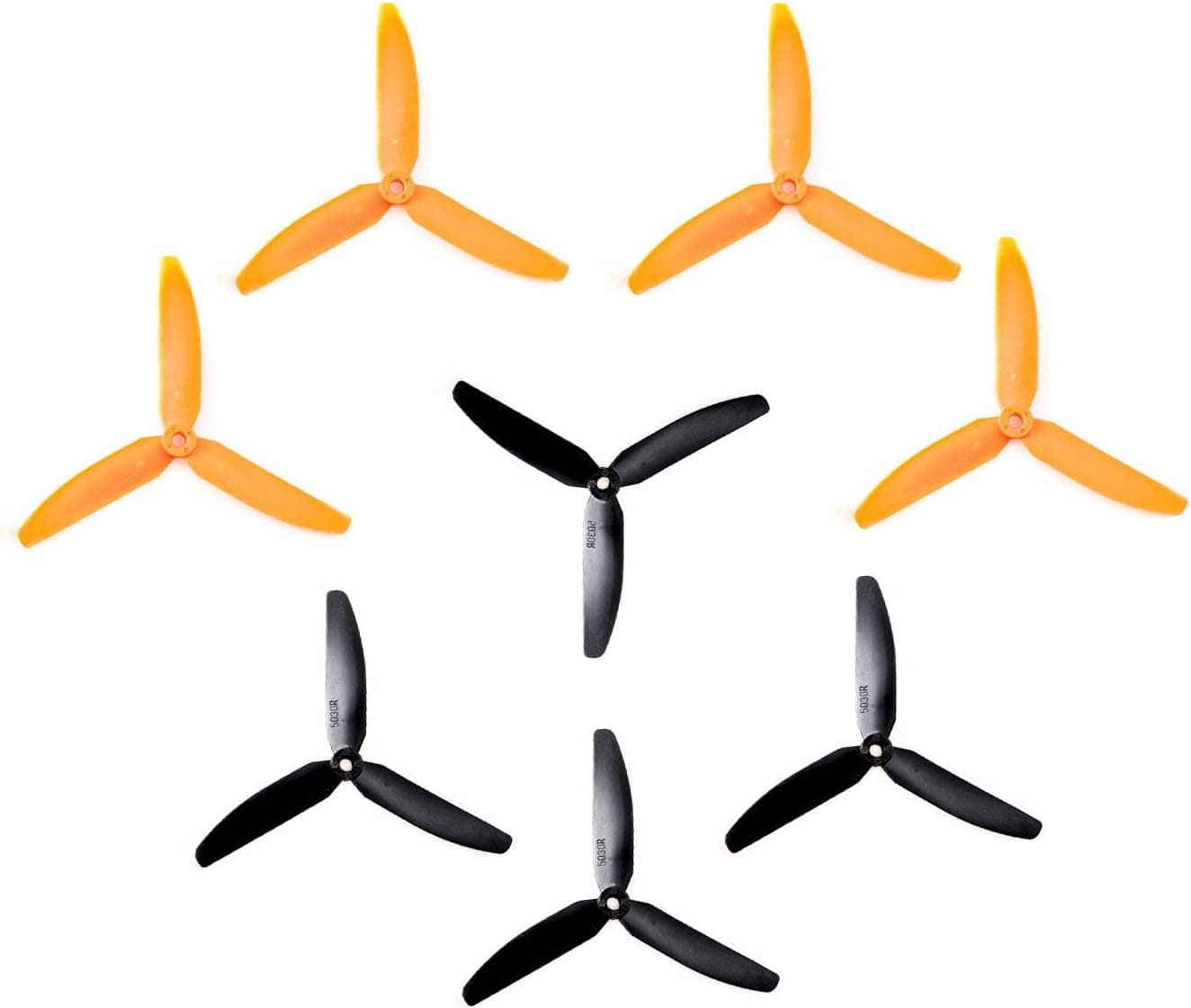 RAYCorp - Genuine Gemfan 5030 3-Blade 5x3x3 Propellers. 16 Pieces(8 CW,8 CCW) 5-inch Quadcopter and Multirotor Props