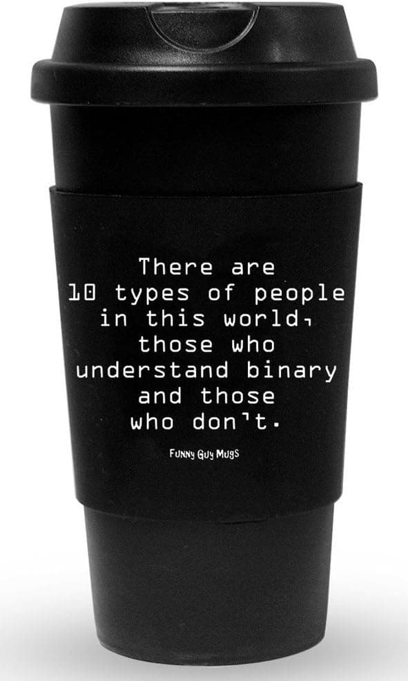 Funny Guy Mugs There Are 10 Types Of People Travel Tumbler With Removable Insulated Silicone Sleeve, Black, 16-Ounce