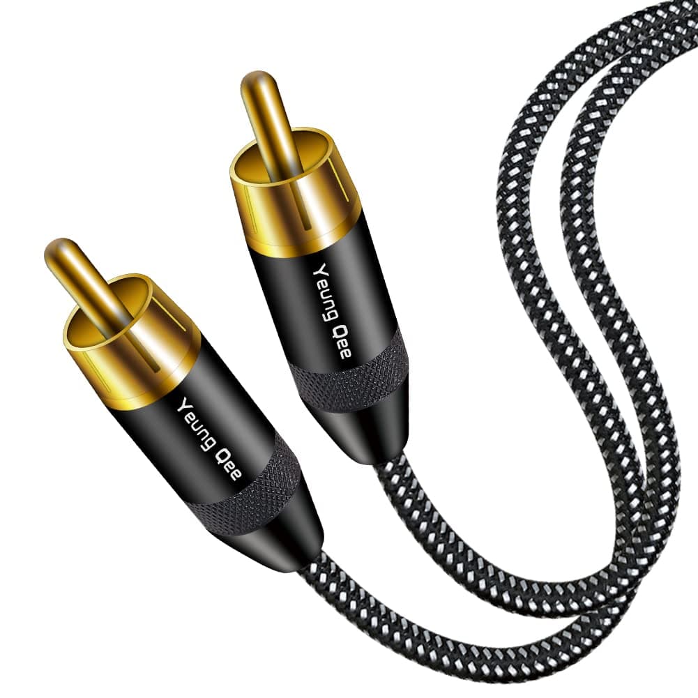 Yeung Qee RCA Digital Audio Coaxial Cable 6 ft Braided RCA Male to Male 5.1 SPDIF Digital Stereo Audio Cable RCA Video Cord for Home Theater, HDTV, Subwoofer, Hi-Fi Systems (6FT/2M)