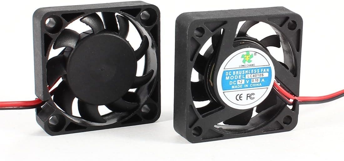 uxcell DC 12V 40mm Square Black Computer CPU Cooling Fan Cooler 2 Pcs