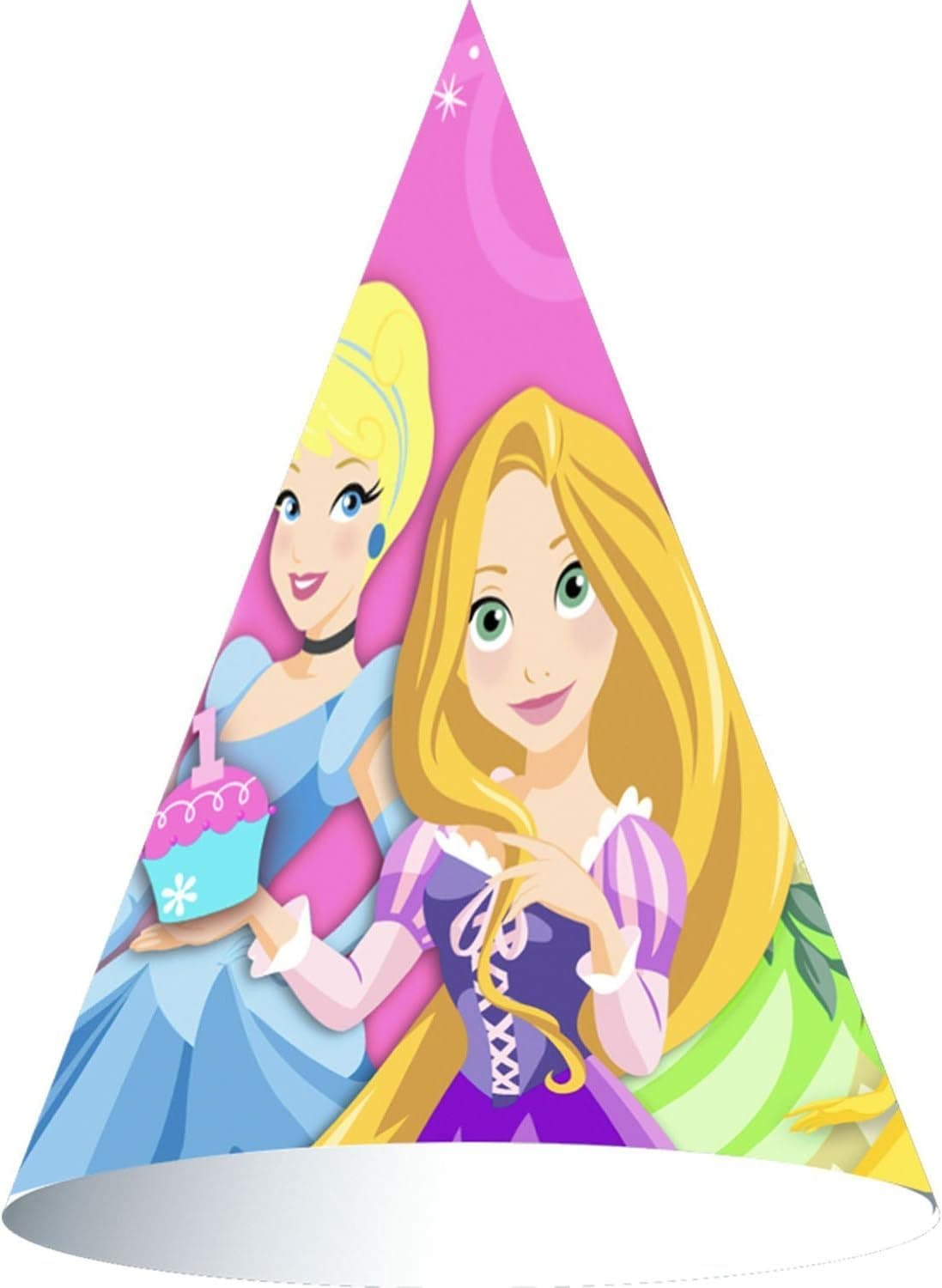 Disney Princess 1st Birthday Cone Hats (8ct)