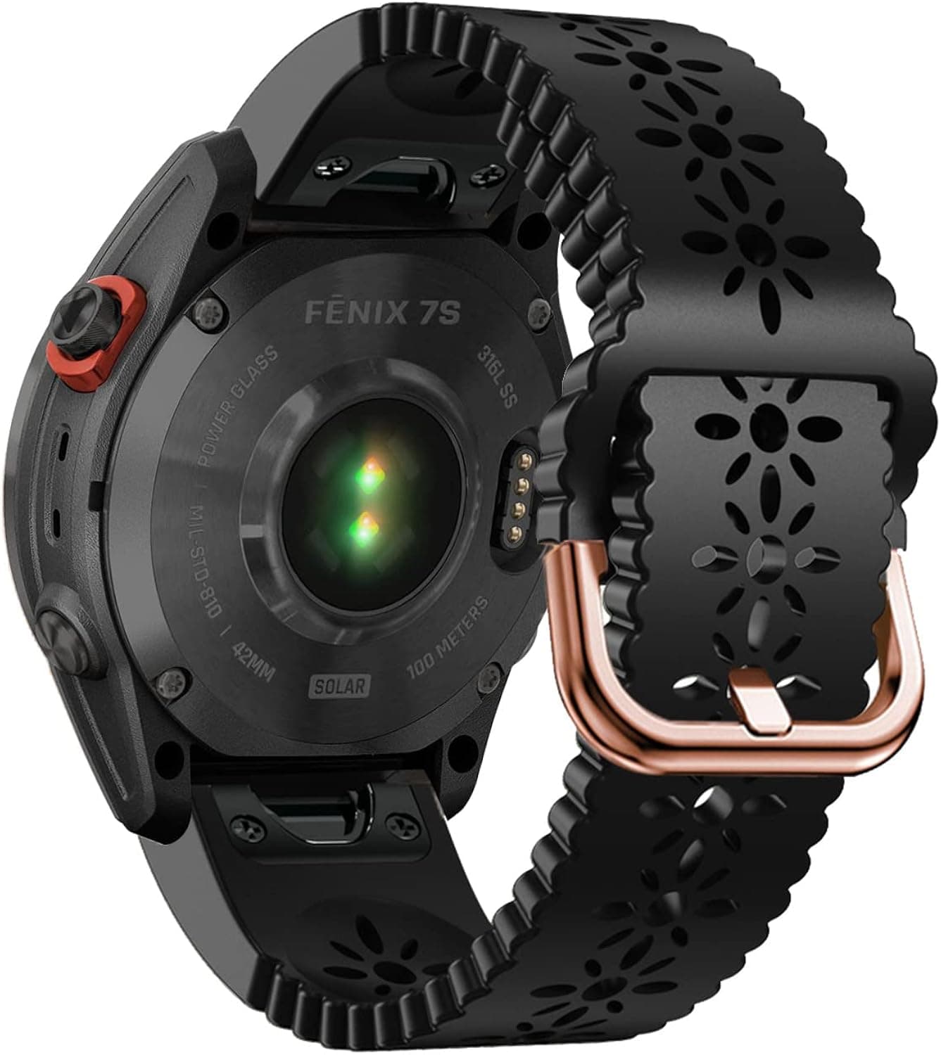 Abanen Lace Silicone Watch Bands for Garmin Fenix 7S / Fenix 6S / Fenix 5S / Instinct 2S, Quick Fit 20mm Soft Silicone Sport Hollowed-out Slim Wrist Strap for Descent Mk2S