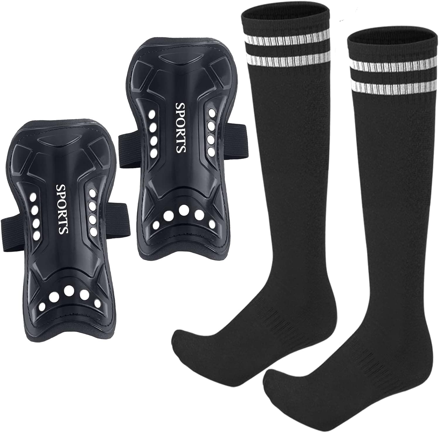 Soccer Shin Guard Youth Kid with Soccer Sock,Lightweight and Breathable Child Calf Protective Gear for Football Games,Shin Pads Soccer Equipment for 3-15 Years Old Boys Girl Toddler Teenagers