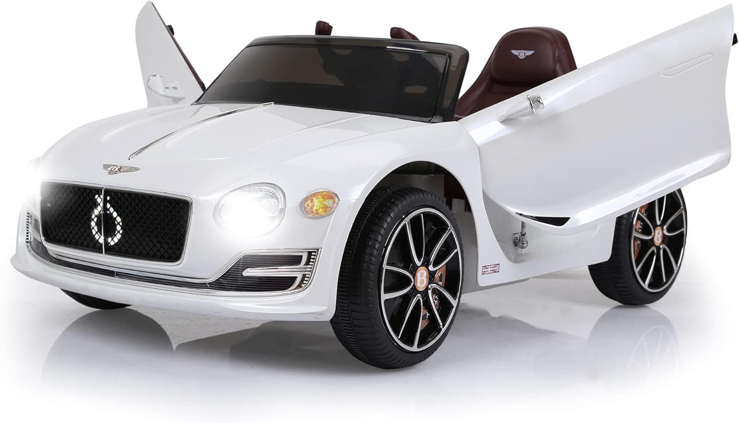 TOBBI 12V Licensed Bentley Kids Ride On Car with Remote Cotrol, Bentley Car for Kids Battery Powered Vehicle 3 Speeds MP3 UBS, White