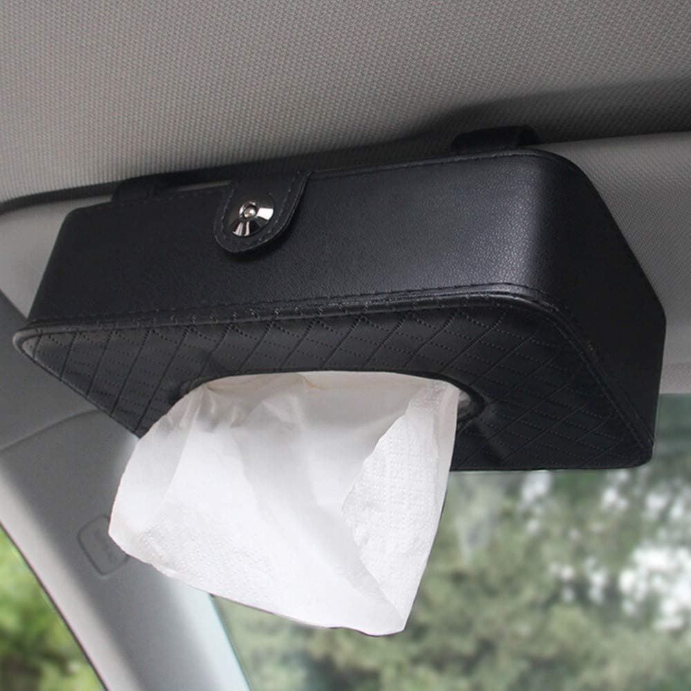 Yijueled Tissue Box Car Tissue Holder Box Tissue Case Cover Car Vehicle Tissue Holder Case Car Paper Facial Tissue Box Cover Holder