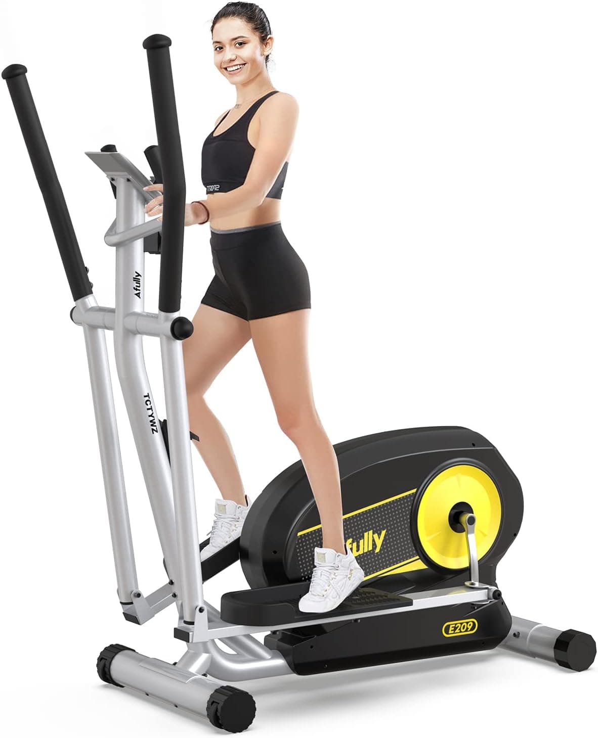JKANGFIT Elliptical Machine - Elliptical Training Machines Elliptical Exercise Machine for Home, Quiet Driven Magnetic Elliptical with LCD Monitor, 350 LBS Weight Capacity