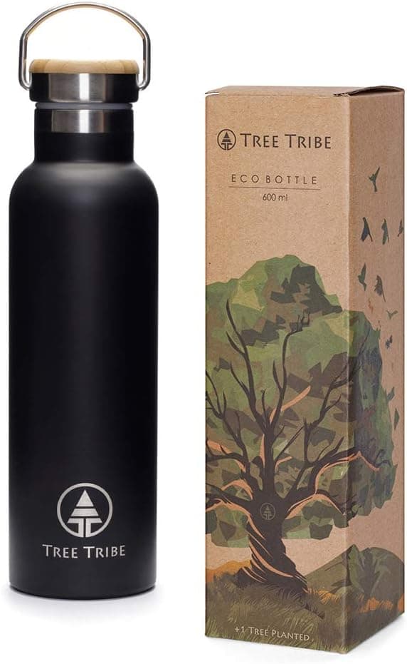 Tree Tribe Stainless Steel Water Bottle - Insulated, Indestructible, Eco Friendly