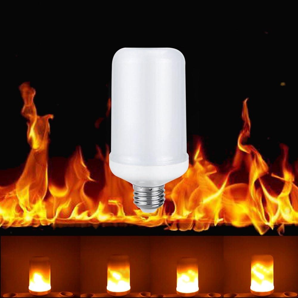 Lixada LED Flame Flickering Effect Fire Light Bulb SMD2835 Creative Decorative Atmosphere Lamp for Party Holiday Birthday Gift (E27)