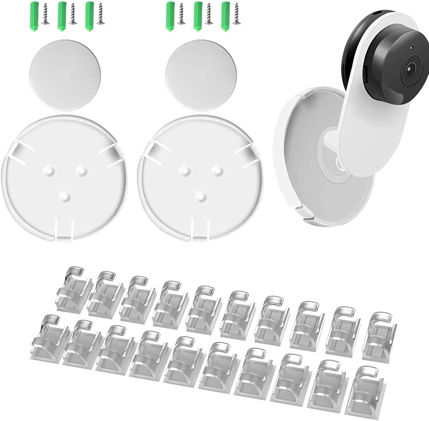 Aboom Upgraded Wall Mount Bracket for Kami Yi Security Home Camera 3 Baby Monitor ,No-Hole Needed, Customized Stand for YI Camera Designed by USA (NOT Included Camera) (Pack of 2)