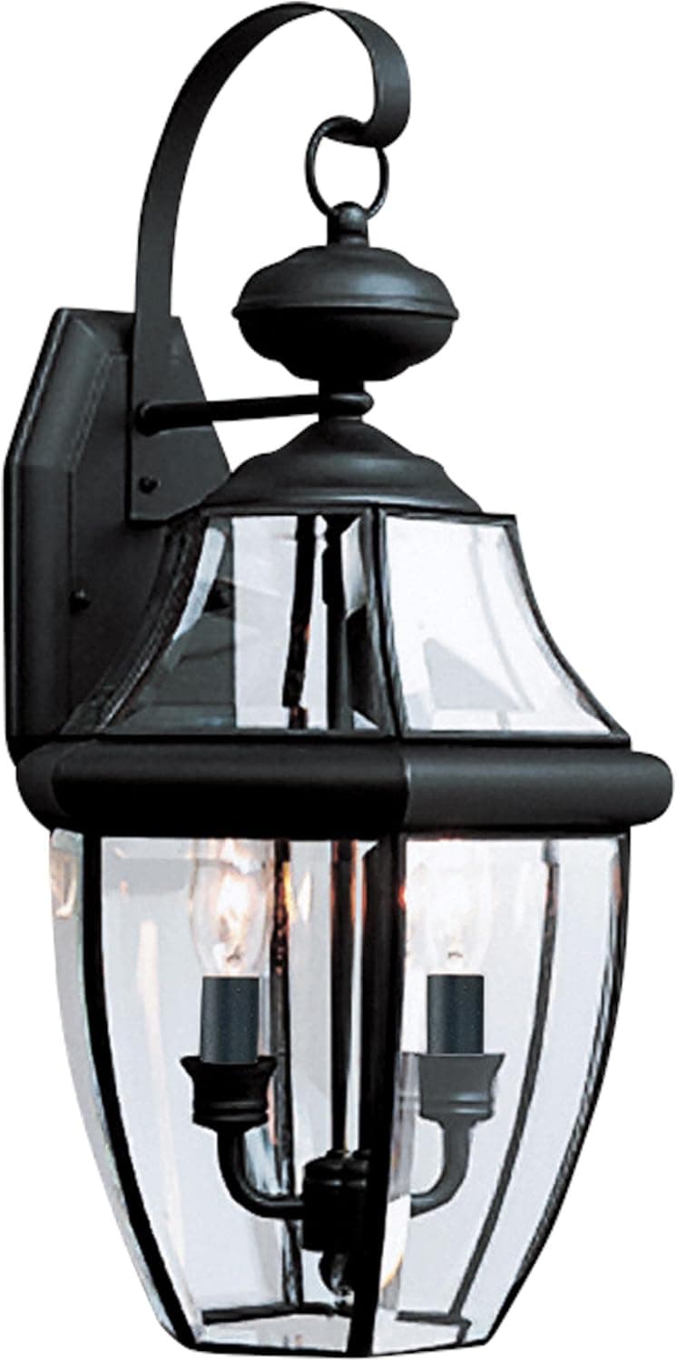 Generation Lighting 8039EN-12 Lancaster Two Light Outdoor Wall Lantern Black Finish