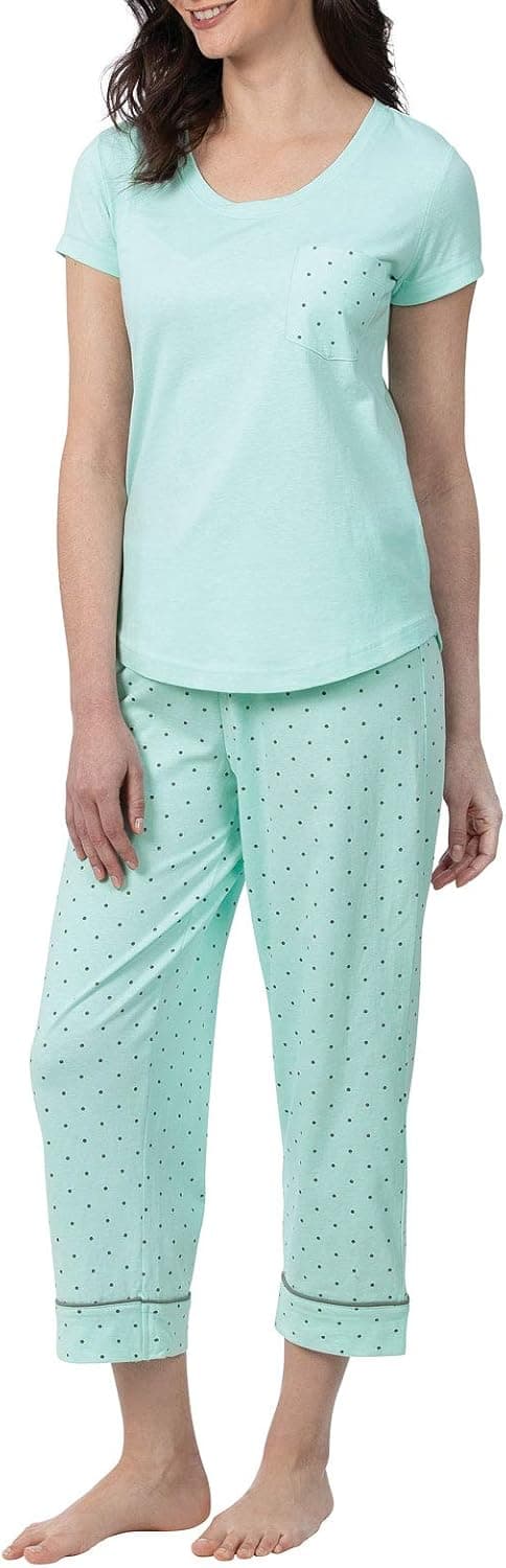 PajamaGram Womens PJs Sets - Ladies Pajamas Capris 100% Cotton