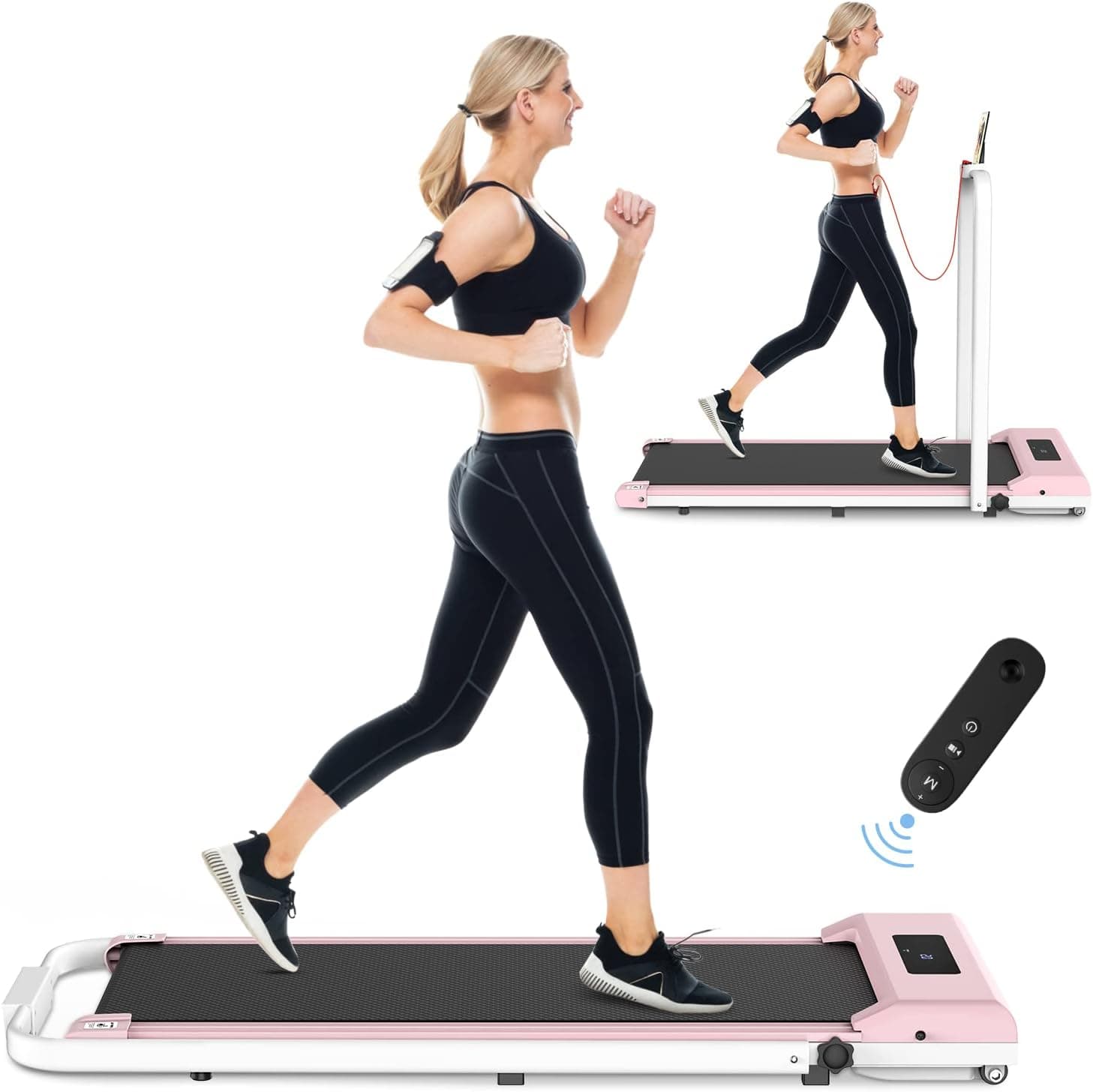 Walking Pad Under Desk Treadmill, Portable Treadmills Motorized Running Machine for Home, 6.25MPH, No Assembly Required, Remote Control, 240 Lb Capacity