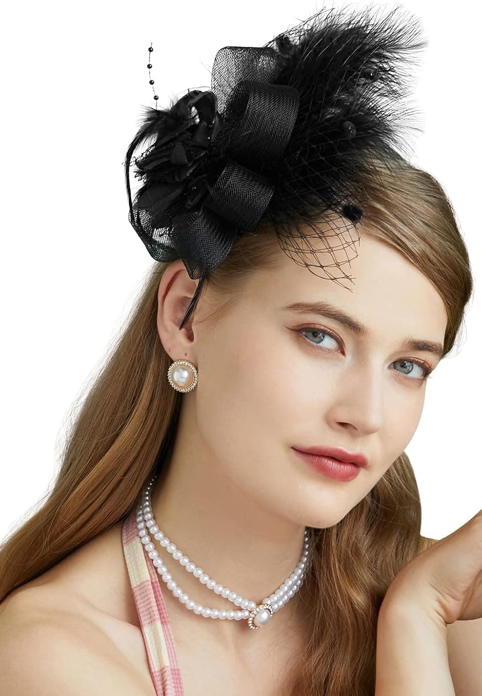 Cizoe Fascinators Hats for Women with Hair Clip Tea Party Hats Feather Wedding Headware Bridal 1920s Headpiece