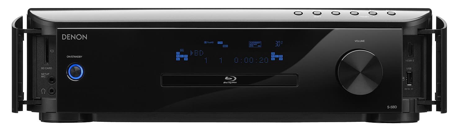 Denon S-5BD - Integrated 5.1 Channel Dual Zone A/V Receiver and Blu-ray/DVD/CD Player (Black) (Discontinued by Manufacturer)