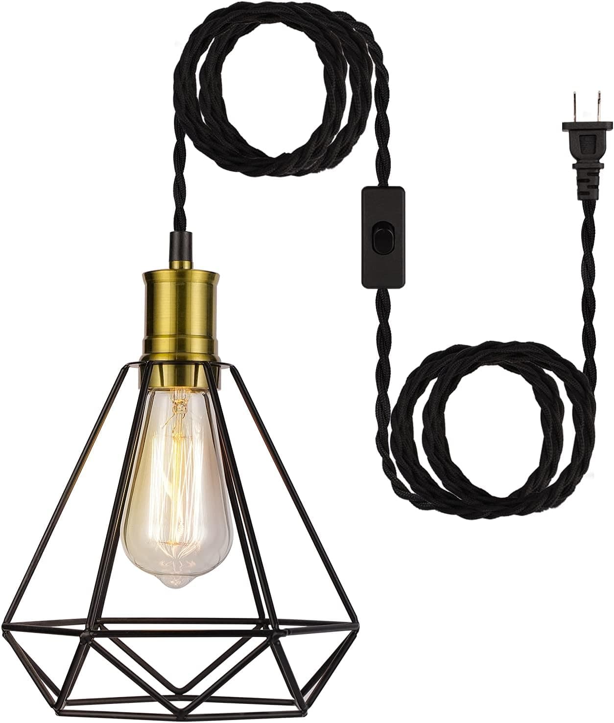 FRIDEKO HOME Industrial Pendant Ceiling Light - Hallway Light Fixtures Ceiling Bedroom Light Fixture for Dining Room Kitchen Island Hallway