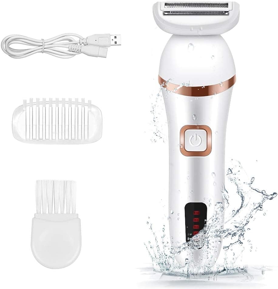 Electric Shaver Razor Trimmer for Woman, Rechargeable LED Display Waterproof Cordless Painless Body Hair Removal Trimmer for Arm, Underarm, Bikini, Leg