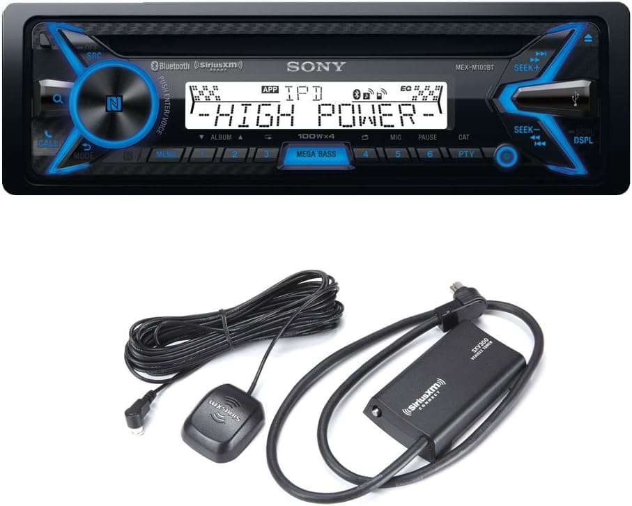 Sony MEX-M100BT Marine CD Receiver with Bluetooth and Sirius XM Tuner Bundle