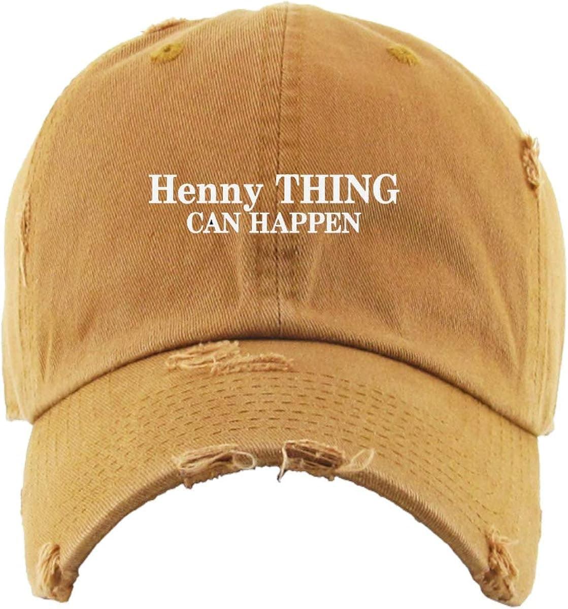 Henny Thing Can Happen Vintage Baseball Cap Embroidered Cotton Adjustable Distressed Dad Hat