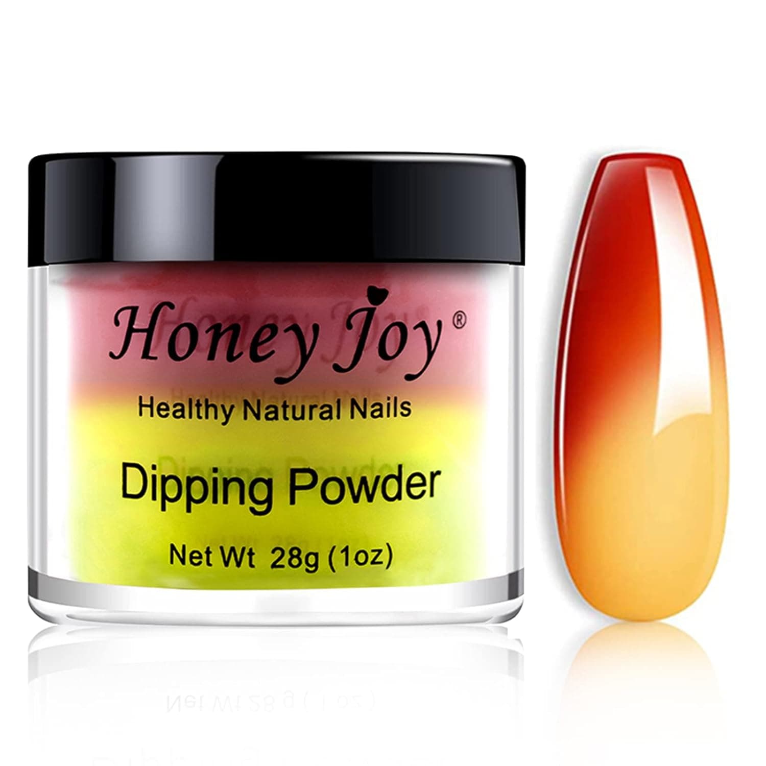 28g/Box Red and Beige Temperature Color Change Dip Powder Nails Dipping Nails Long-lasting Nails No UV Light Needed, (W-No.10)