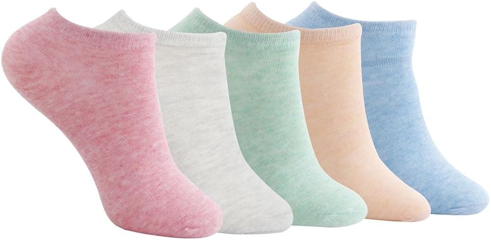 Dreame 5 Pair Women Socks Cotton Low Cut Ankle Socks - No Show Socks for Women