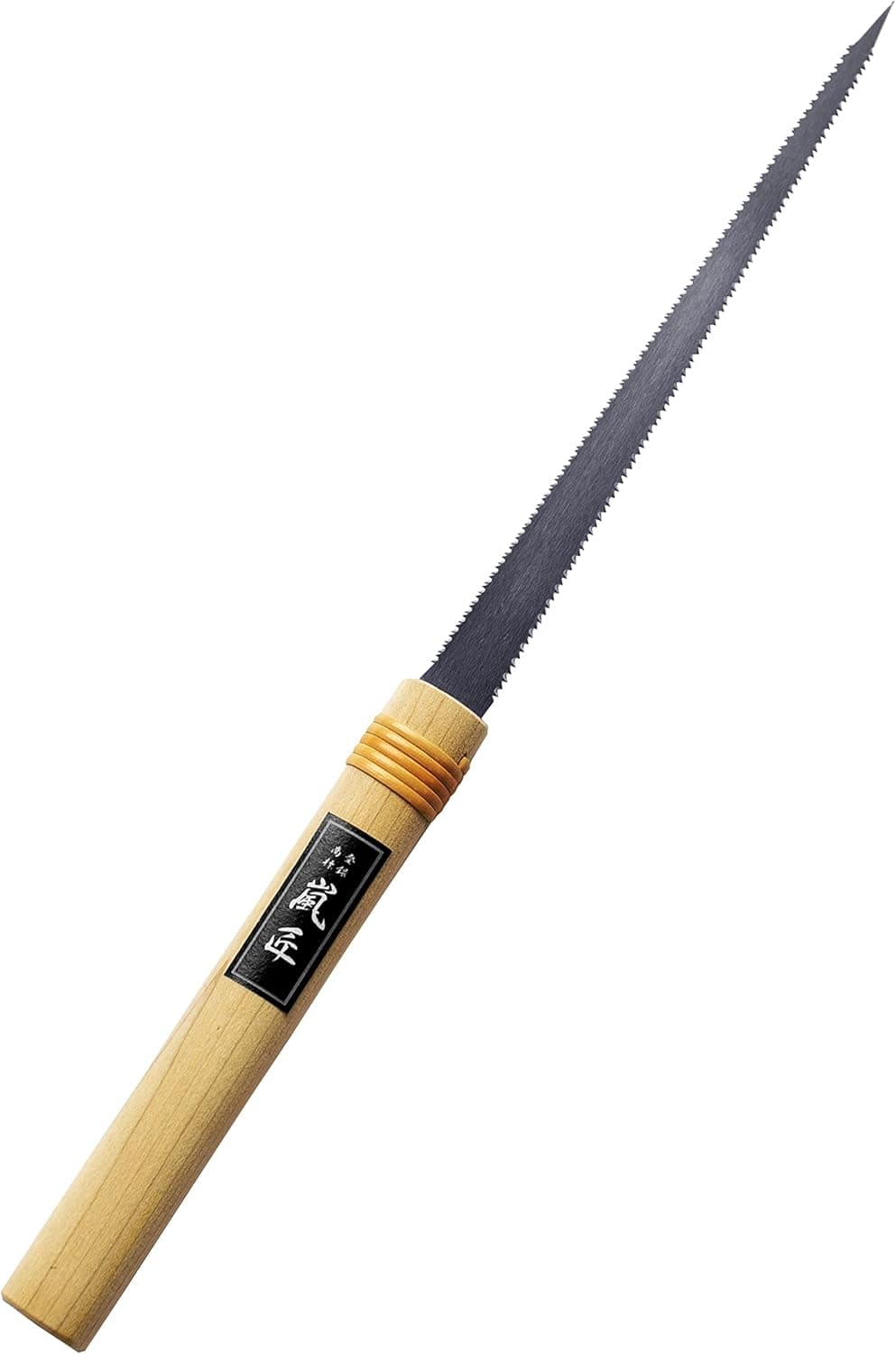 RANSHOU Japanese Pull Saw Woodworking Small Keyhole Saw 7-7/8" Made in JAPAN, Ryoba Double-Edge Hand Saw for Wood, Plywood, Drywall, Sheetrock, Gypsum Board, Plasterboard, Wood Handle