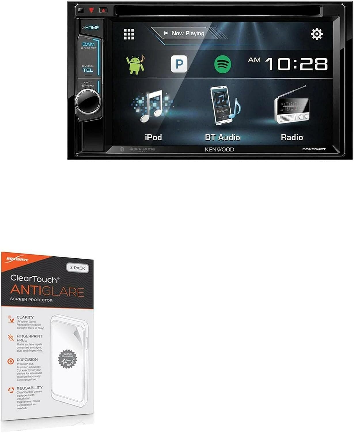 Screen Protector for Kenwood DDX374BT (Screen Protector by BoxWave) - ClearTouch Anti-Glare (2-Pack), Anti-Fingerprint Matte Film Skin for Kenwood DDX374BT