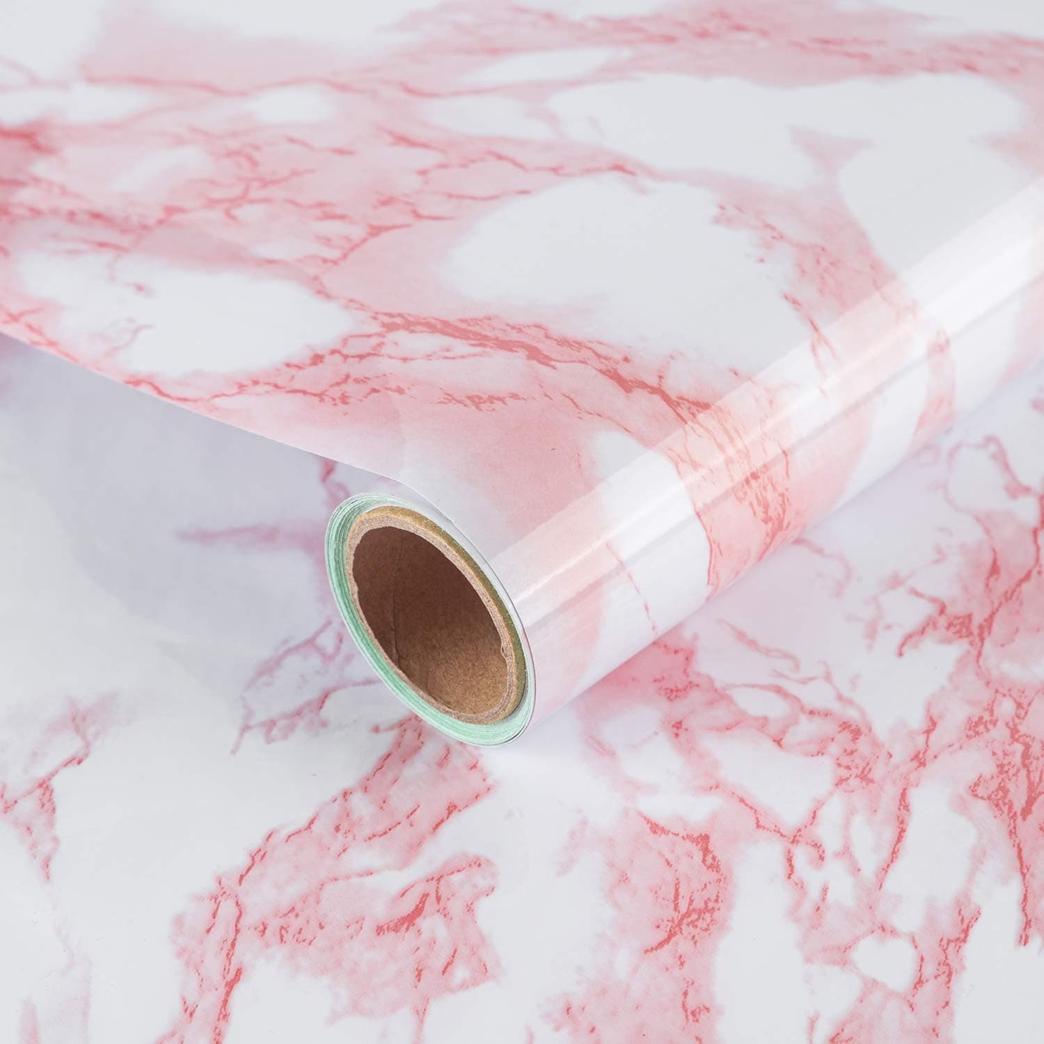15.74"×118.11" Pink Faux Marble Contact Paper Waterproof Granite Wallpaper Peel and Stick Vinyl Wrap Counterops Adhesive Wall Paper Removable Furniture Sticker for Kitchen Cabinet Vanity Bathroom