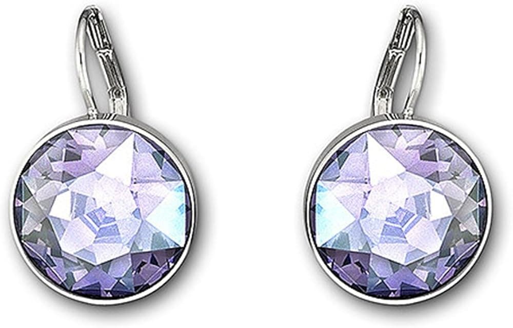 Swarovski Tanzanite Moonlight Crystal BELLA Pierced Drop Earrings Rhodium #5030703