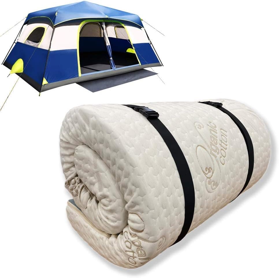 Foamma 4" x 36" x 72" High Density Roll-Up Camping Mattress, CertiPUR-US Certified Foam, Quilted Soft Cover, Made in USA, Portable and Comfortable