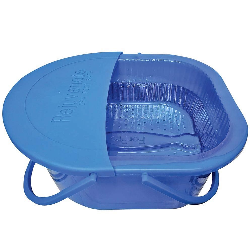 ForPro Professional Collection Rejuvenate Spa Foot Bath, Extra-Large Soaking Tub with Removable Foot Rest, Carry Handle, Disposable Liner and Pedicure Spa Tablets, Ocean Blue