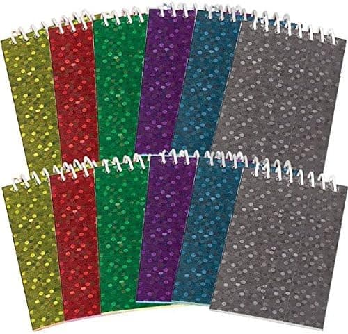 Amscan Prismatic Note Pad Pack of 12, 4" x 2 1/4", Assorted, Multi Color