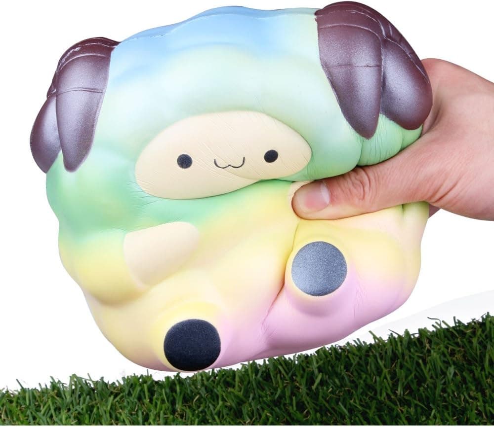 LaooDa 6.5" Jumbo Squishies Rainbow Prime Galaxy Sheep Alpaca Lamb Kawaii Cartoon Animal Soft Slow Rising Squeeze Kid Adult Toy for Collection Home Office Gift Christmas