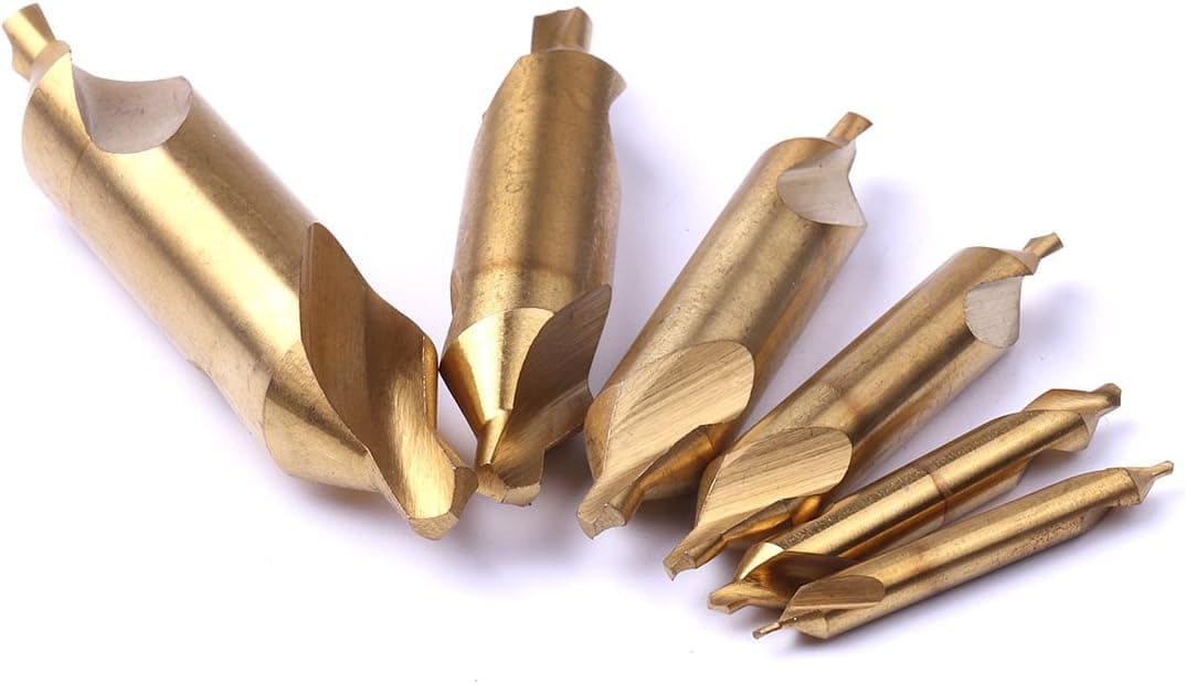 Atoplee 6pcs Industrial Tools HSS Center Drill & Countersink Set 1-6mm