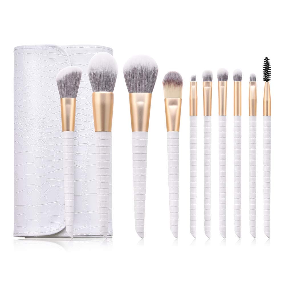 Professional Makeup Brushes - Highend Makeup Brushes Premium Synthetic Makeup Brush set Foundation Blush Contour Concealer Blending Powder Liquid Cream Face Eyeshadow Brushes Kit (White)