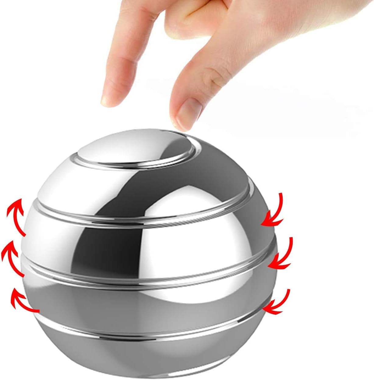 Manzelun Kinetic Desk Toys,Full Body Optical Illusion Fidget Spinner Ball,Gifts for Men,Women,Kids Size 2.1"