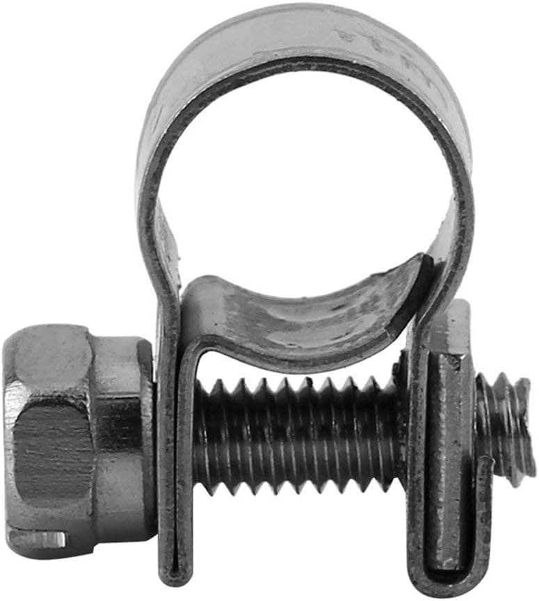 10pcs Stainless Steel Mini Fuel Line Pipe Hose Clamp Clip 6-13mm Adjustable Hose Tube Pipe Clamps (6-8mm)