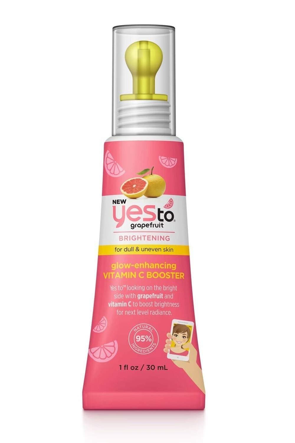 Yes To Grapefruit Brightening Glow Enhancing Vitamin C Booster 1 Fl Oz (Pack Of 3)