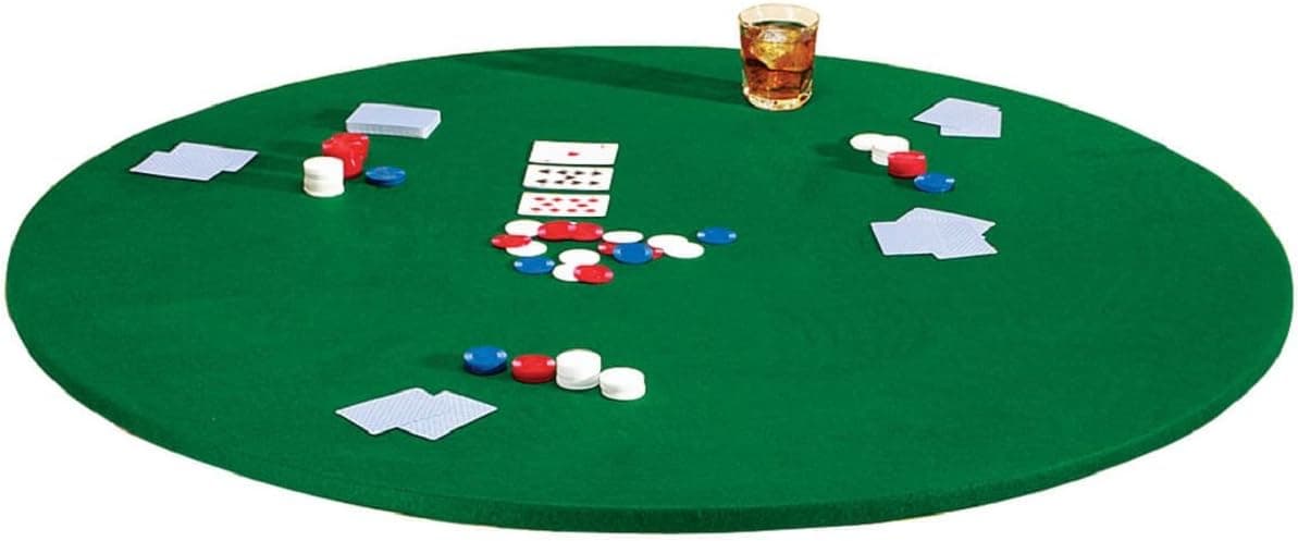 Sure-Grip Pocker Card Game Green Felt Table Cover - for Square Round Hexagon Octagonal - (Round 35"-48" Dia)