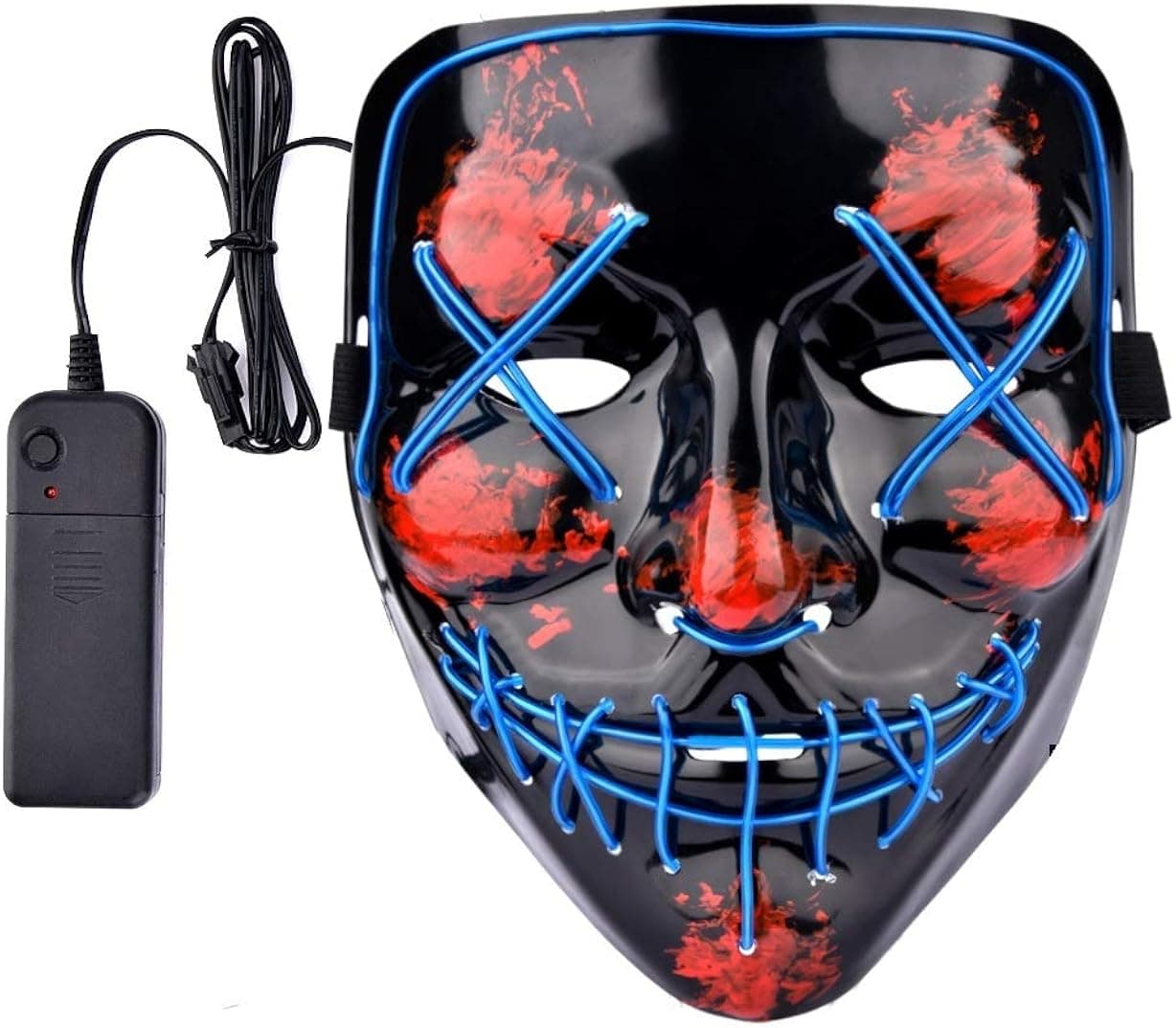 Lumiere Halloween Scary Light Up LED Purge Mask for Festival, Party, Cosplay Blue
