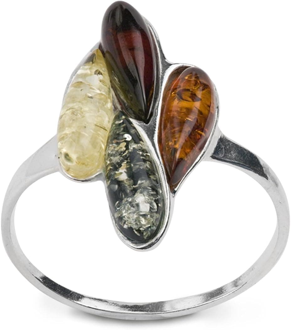 Sterling Silver Multicolor Amber Dreams Ring