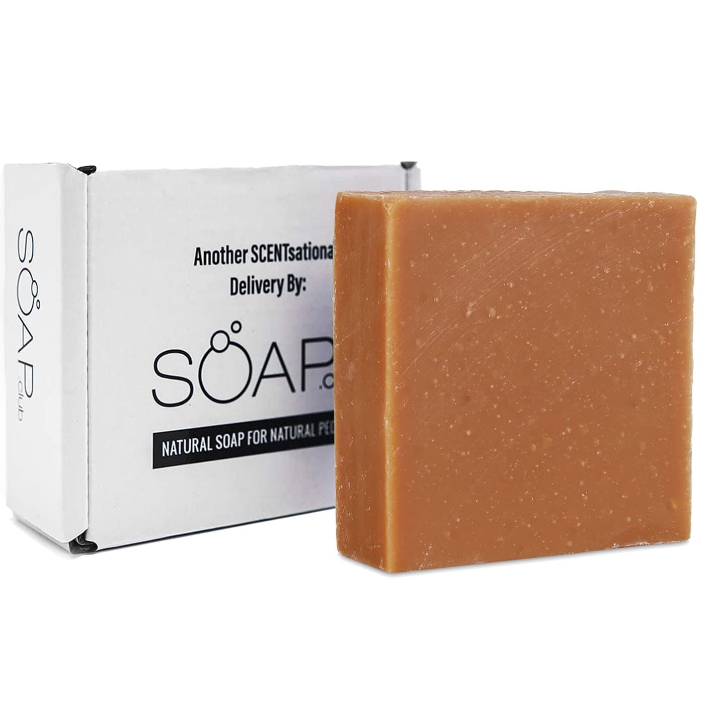 Soap Club Sweet Almond Natural Bar Soap - Bath Soap infused with Goat’s Milk, Greek Yogurt - Exfoliating Artisan Soap with Ground Oatmeal, Sea Salt - Soap Bar Box makes an Ideal Present for Women