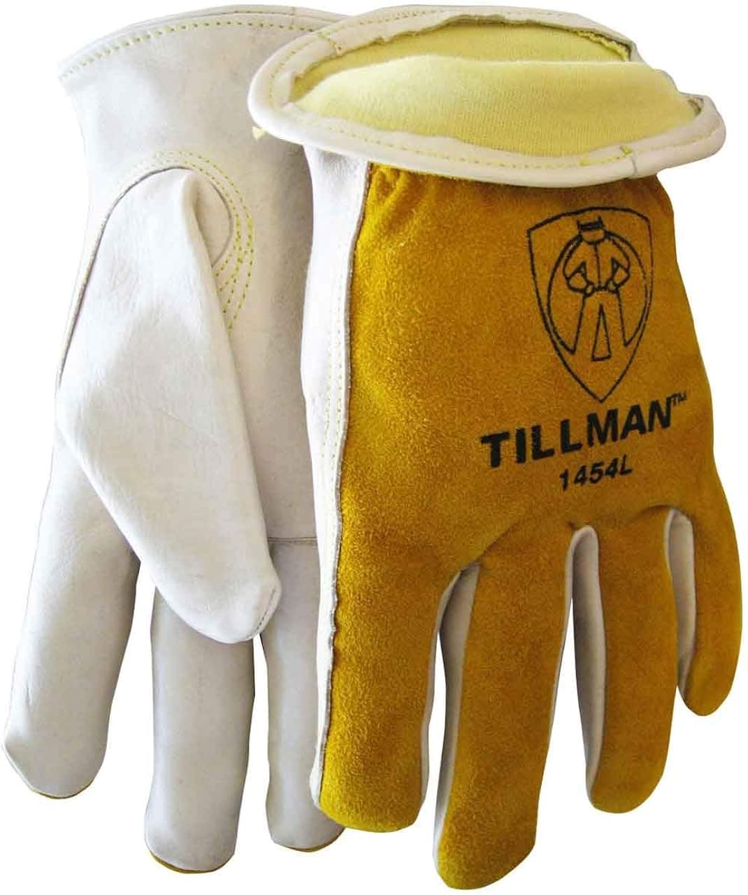 Tillman 1454 Grain/Split Cowhide Kevlar Sock Lined Drivers Gloves, Small