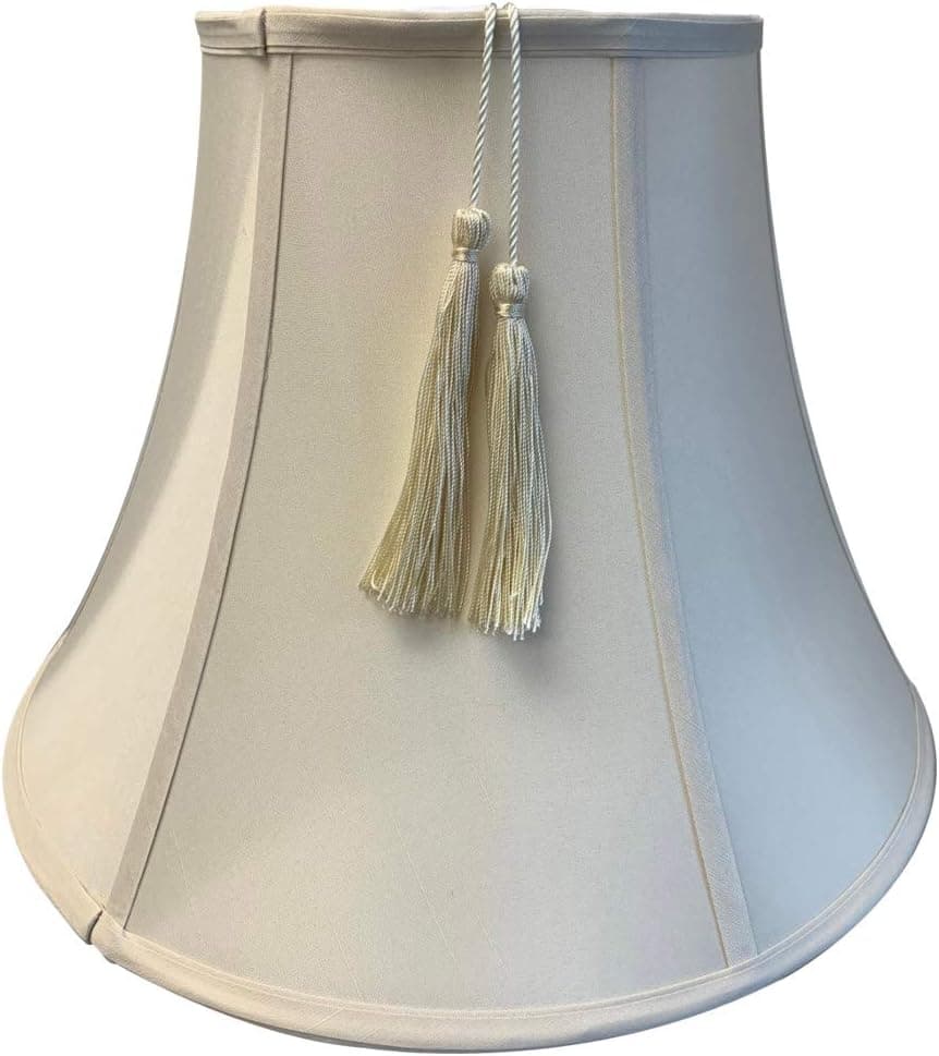 8x16x12 Shantung Lampshade Eggshell with Brass Spider fitter - Perfect for table lamps and some desk lamps -Medium, Egg Shell