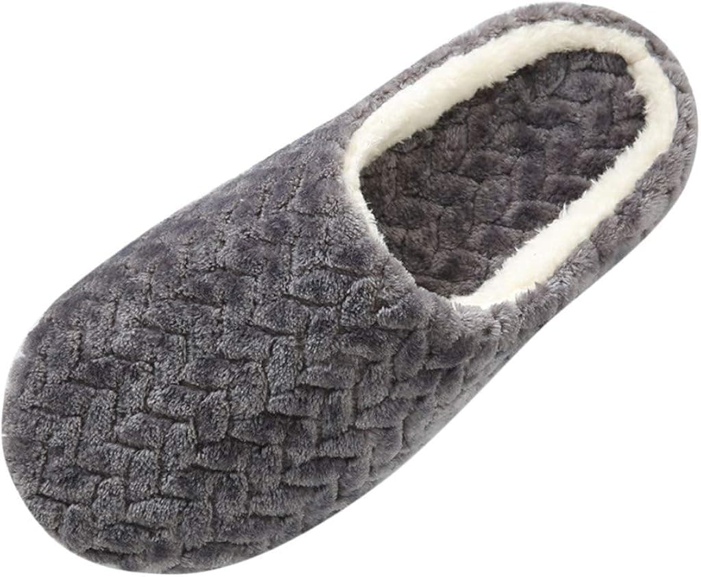 Gibobby Womens Slippers,Unisex Slipper Slides Memory Foam Fluffy Soft Warm House Slippers Anti-Skid Cozy Plush for Indoor Outdoor