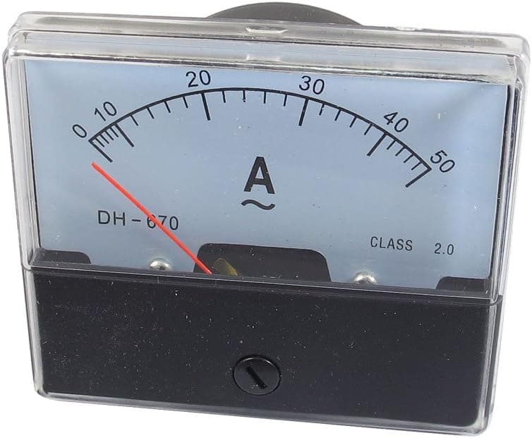 uxcell Class 2.5 Accuracy AC 0-50A Rectangle Analog Panel Meter Ammeter White