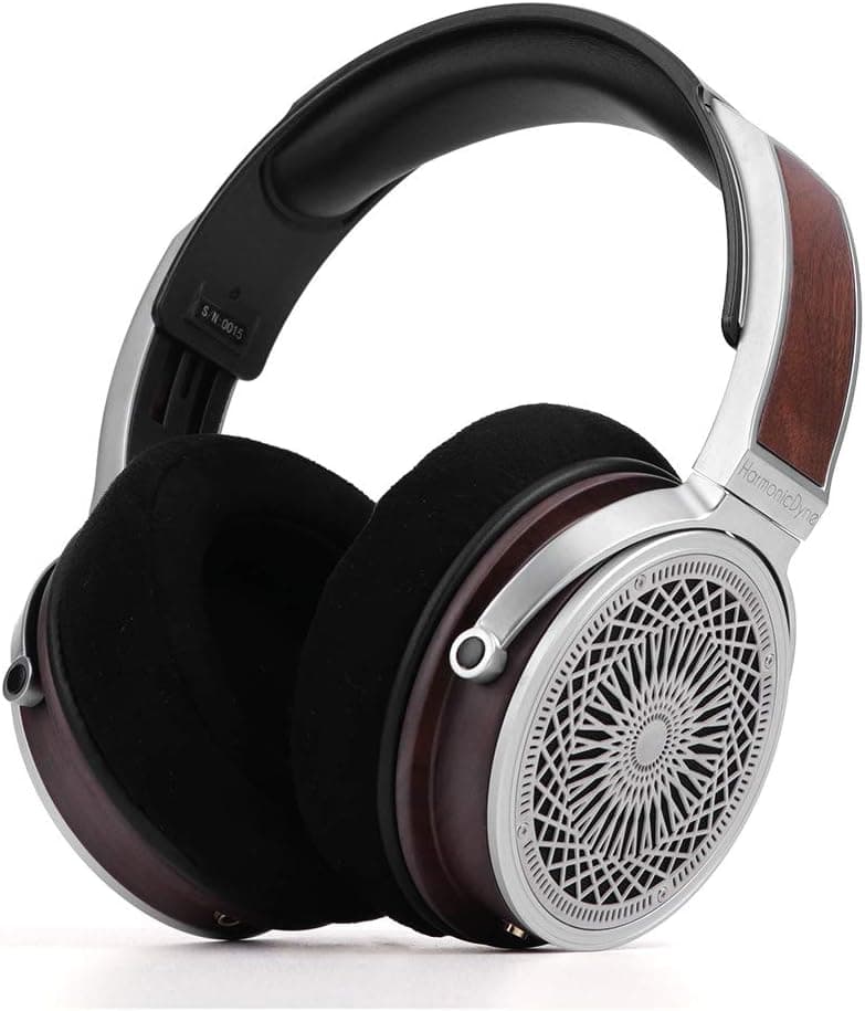 Linsoul HarmonicDyne Zeus 50mm Beryllium Dynamic Driver Headphone, High-Definition Audio Performance with Walnut Housing, Nano Velvet Earpads, OCC Cable