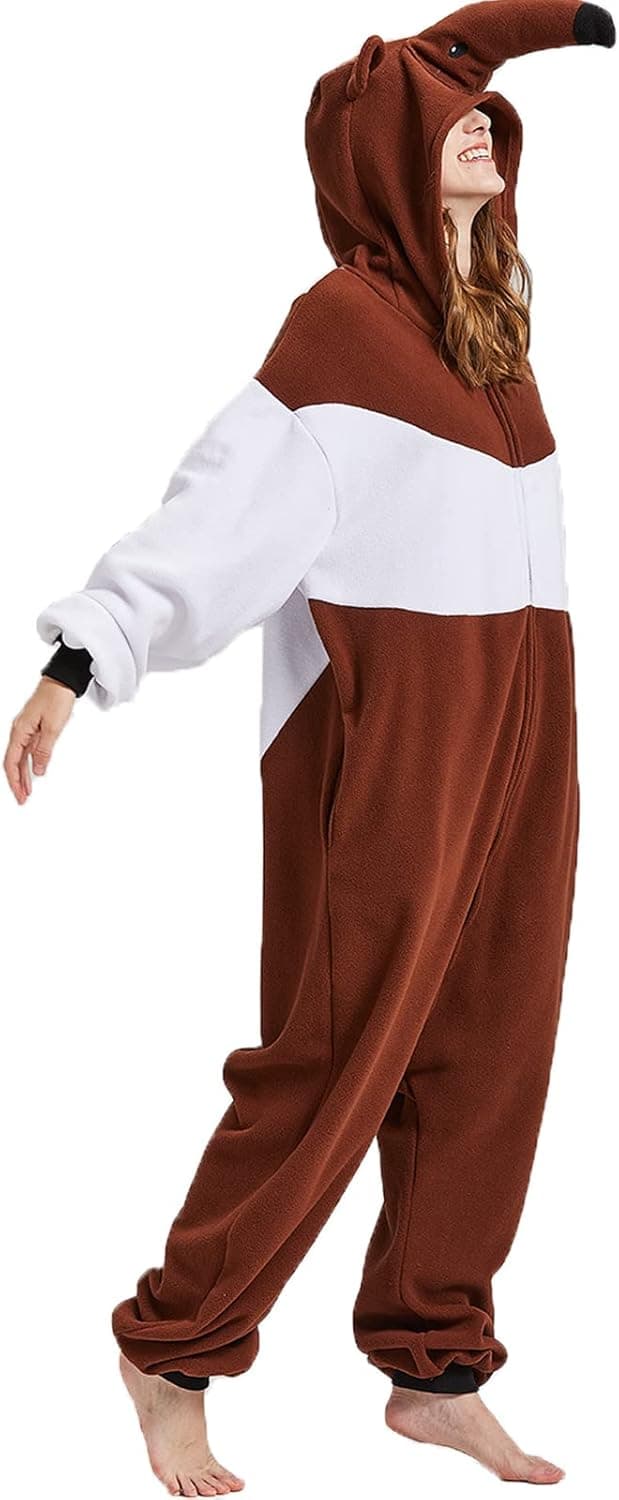 WAWRTOU Unisex Pink Onesie Pajamas Cartoon Cosplay Animal Onesie Christmas Costume Sleepwear Homewear- zipper Close